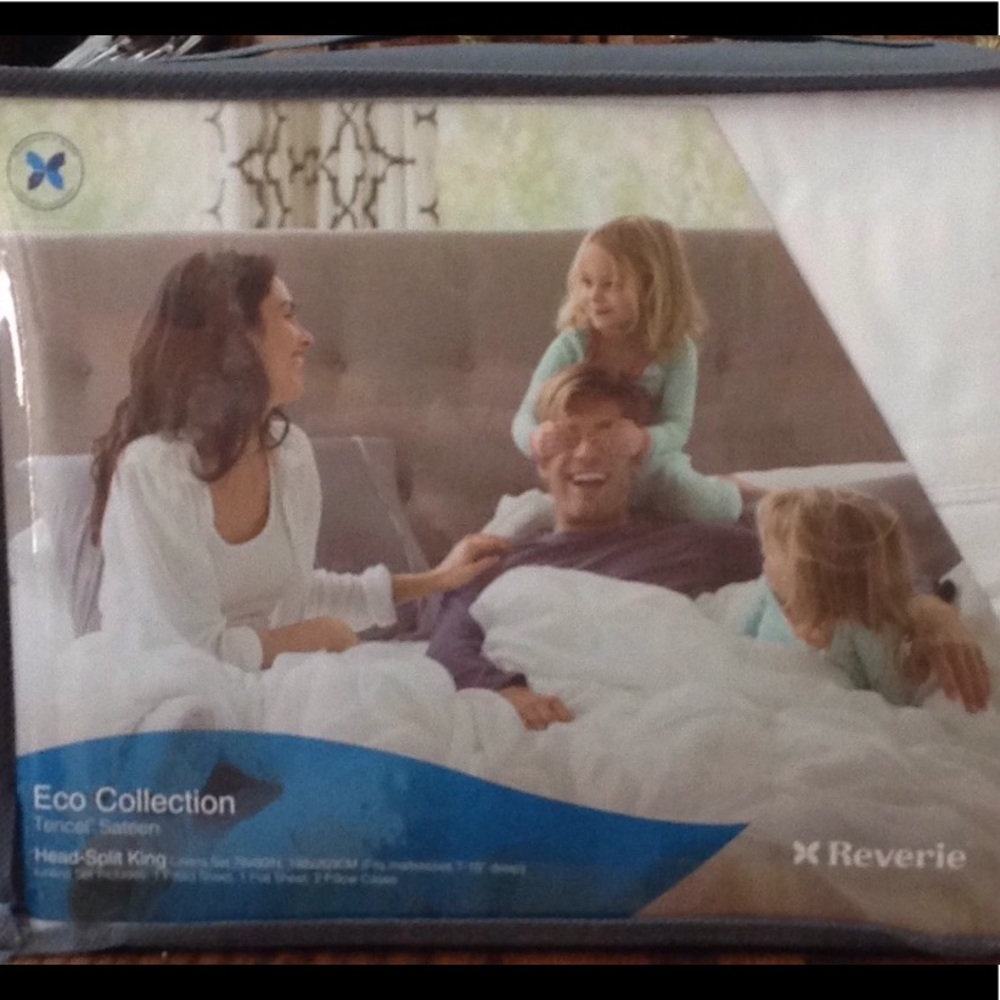 REVERIE King Split head white sheet set